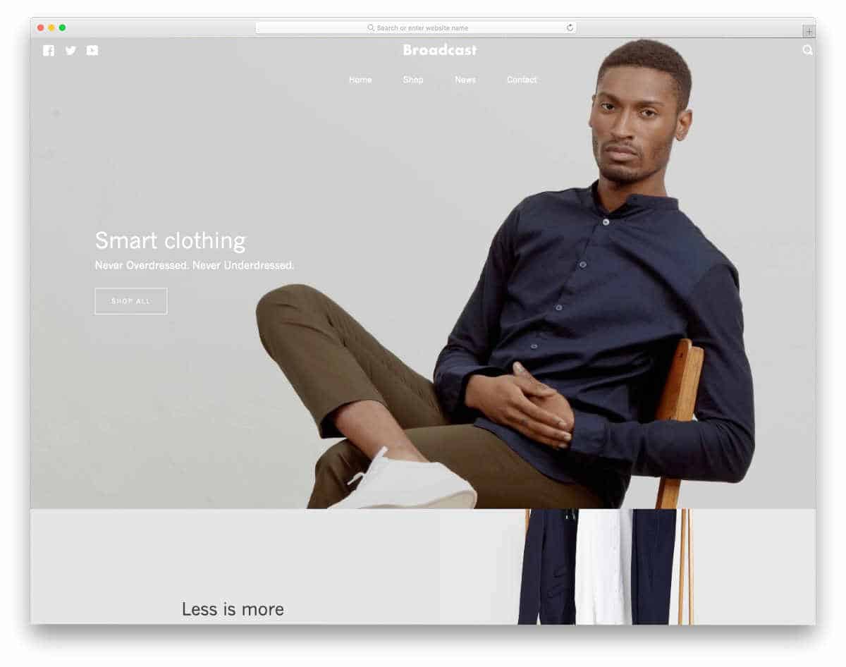 simple Shopify themes for brand stores
