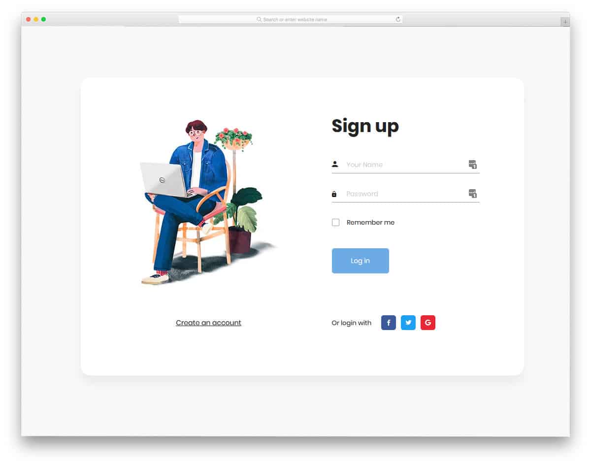 login page bootstrap examples v7