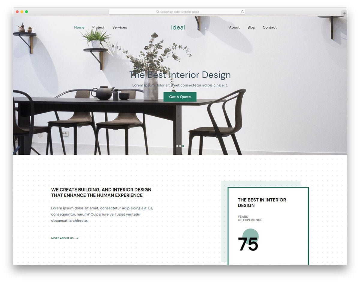 website template for interior designers