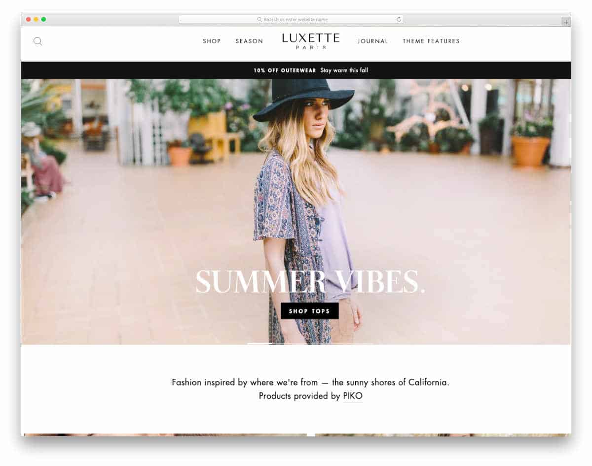 simple Shopify themes with useful features