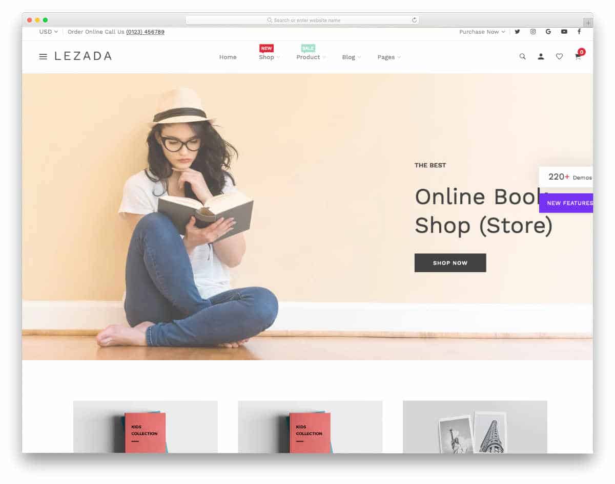 shopify bookstore themes with useful features