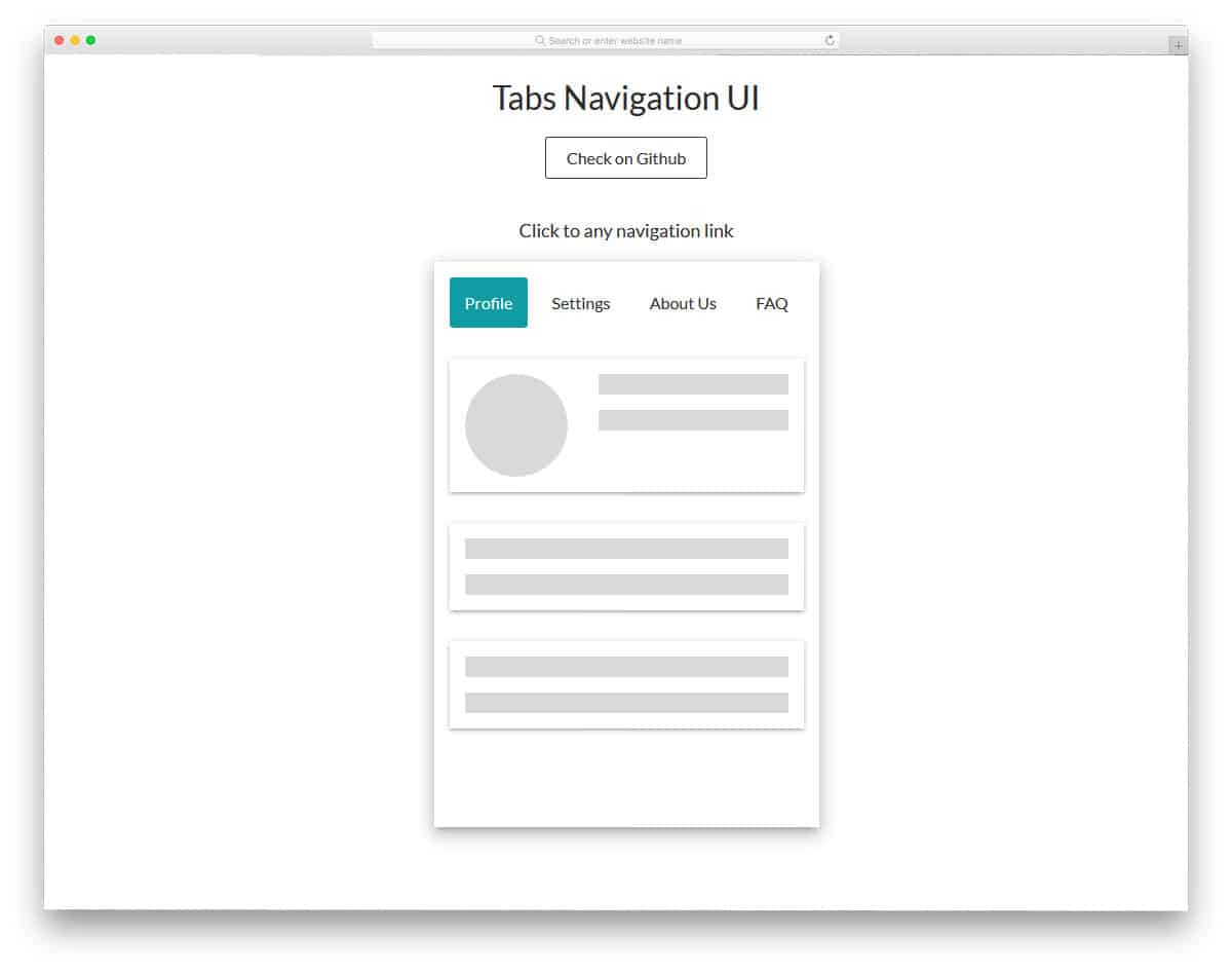tabs for user interface design