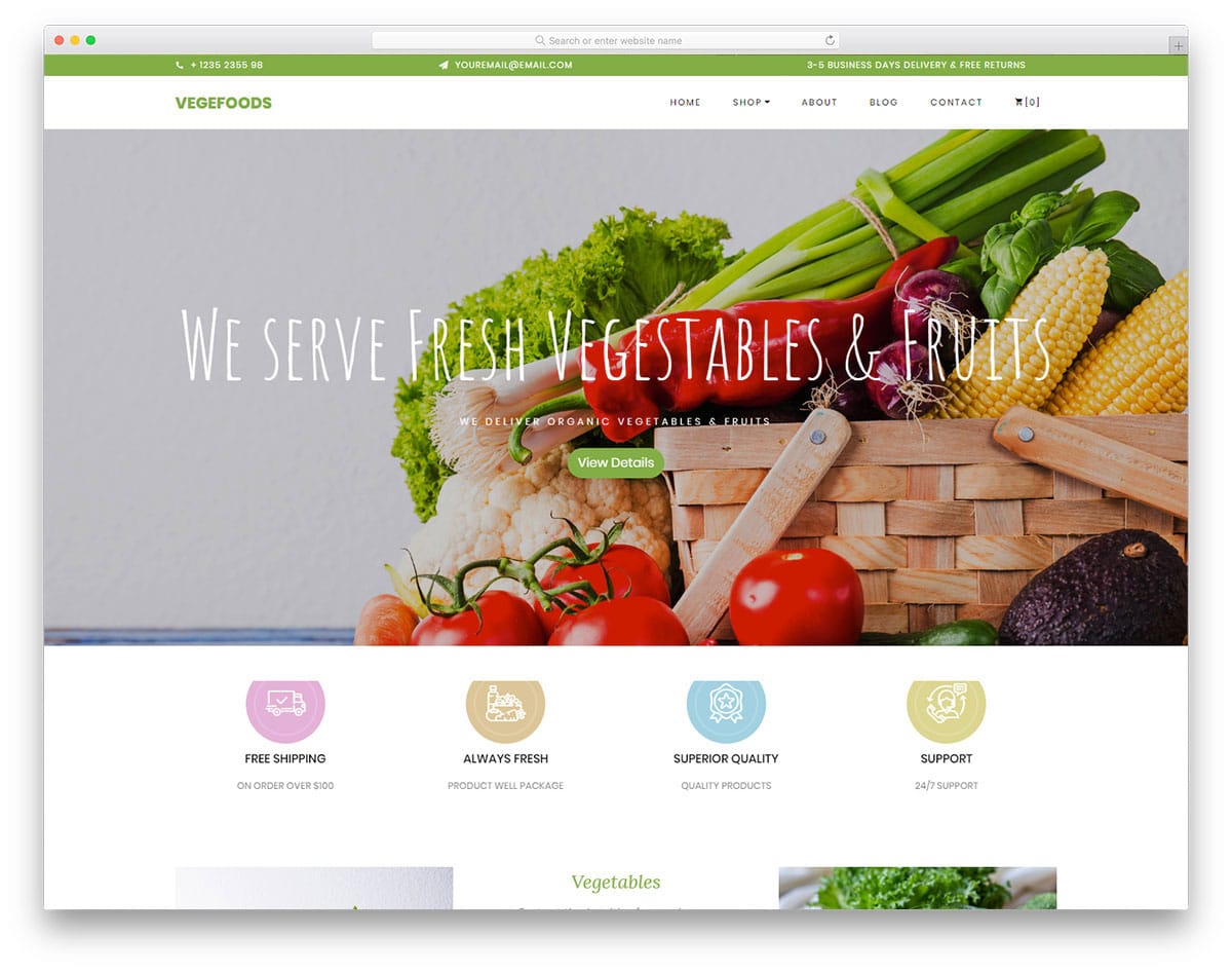 online grocerry website template