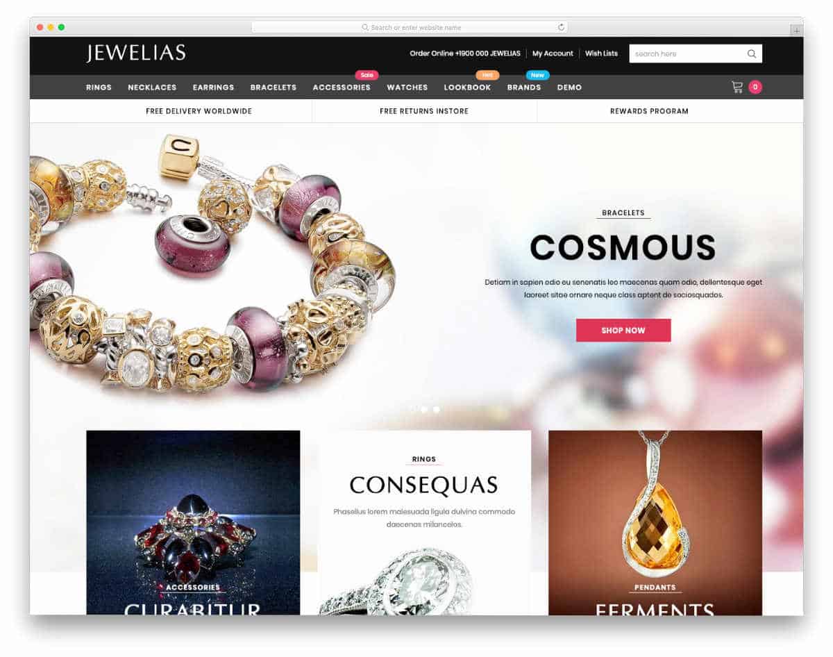 Shopify jewelry themes with multiple demos