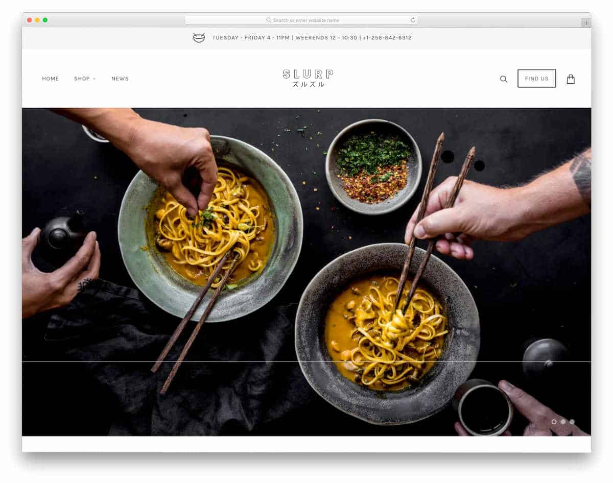Shopify restaurant themes with a trendy design