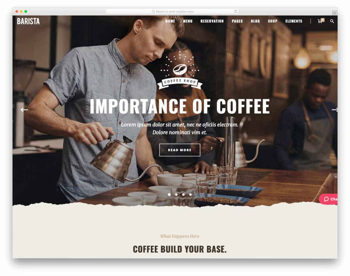 dynamic website templates for coffee shops