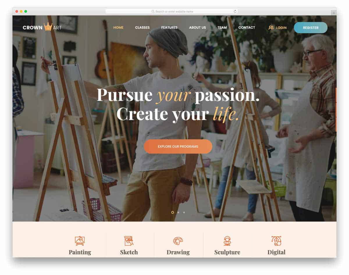academic websites templates for arts