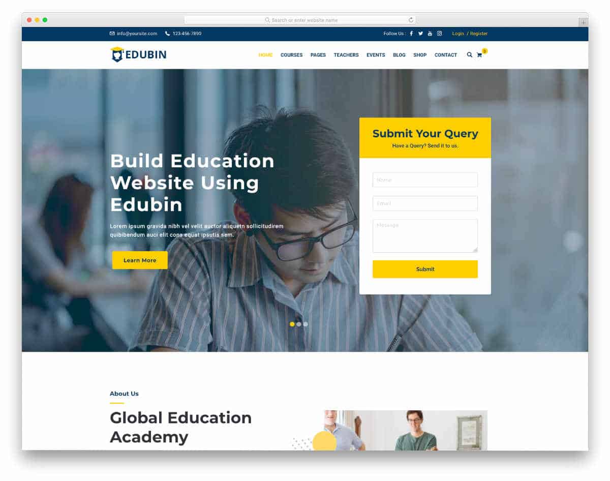 appointment scheduling website templates for educational websites