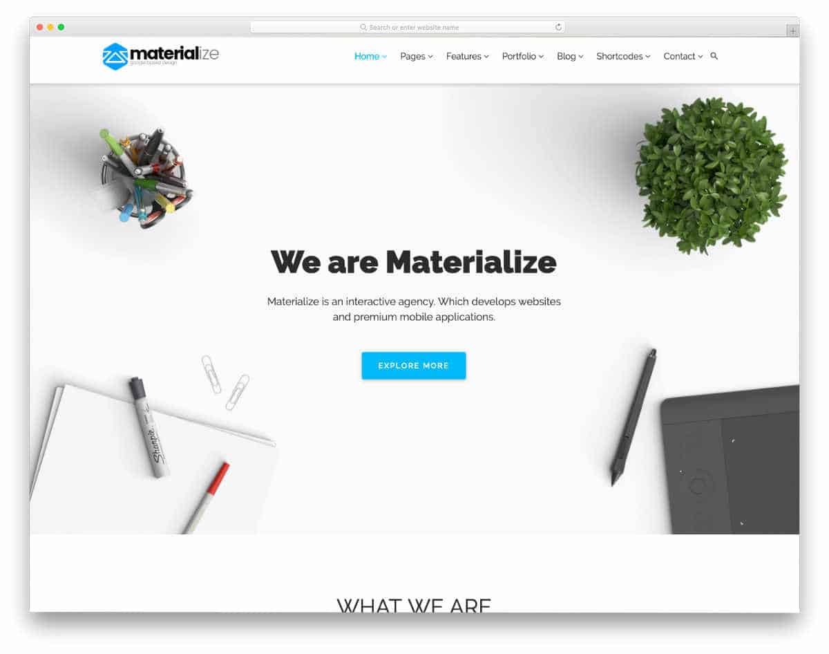 professional looking materialize templates