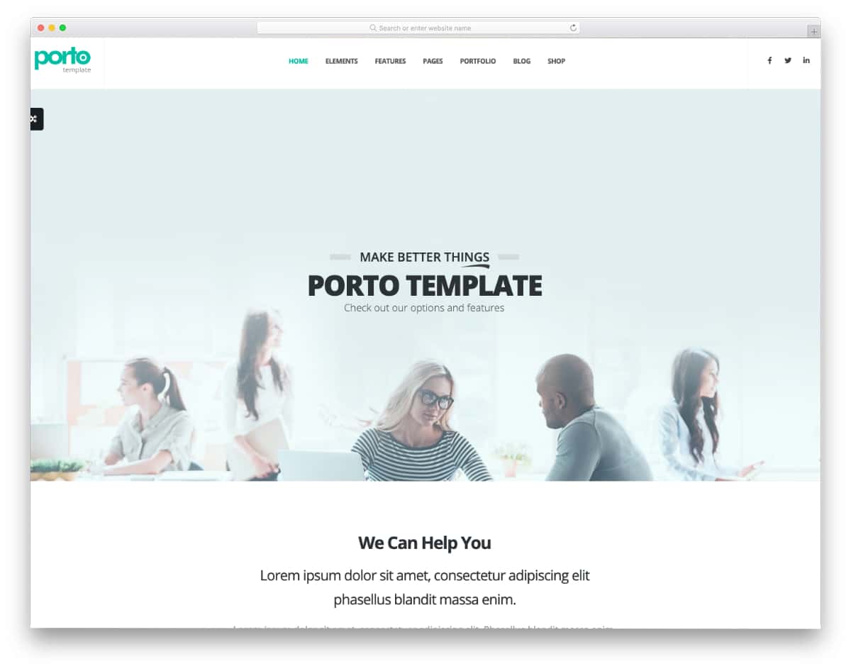 html website template with useful features