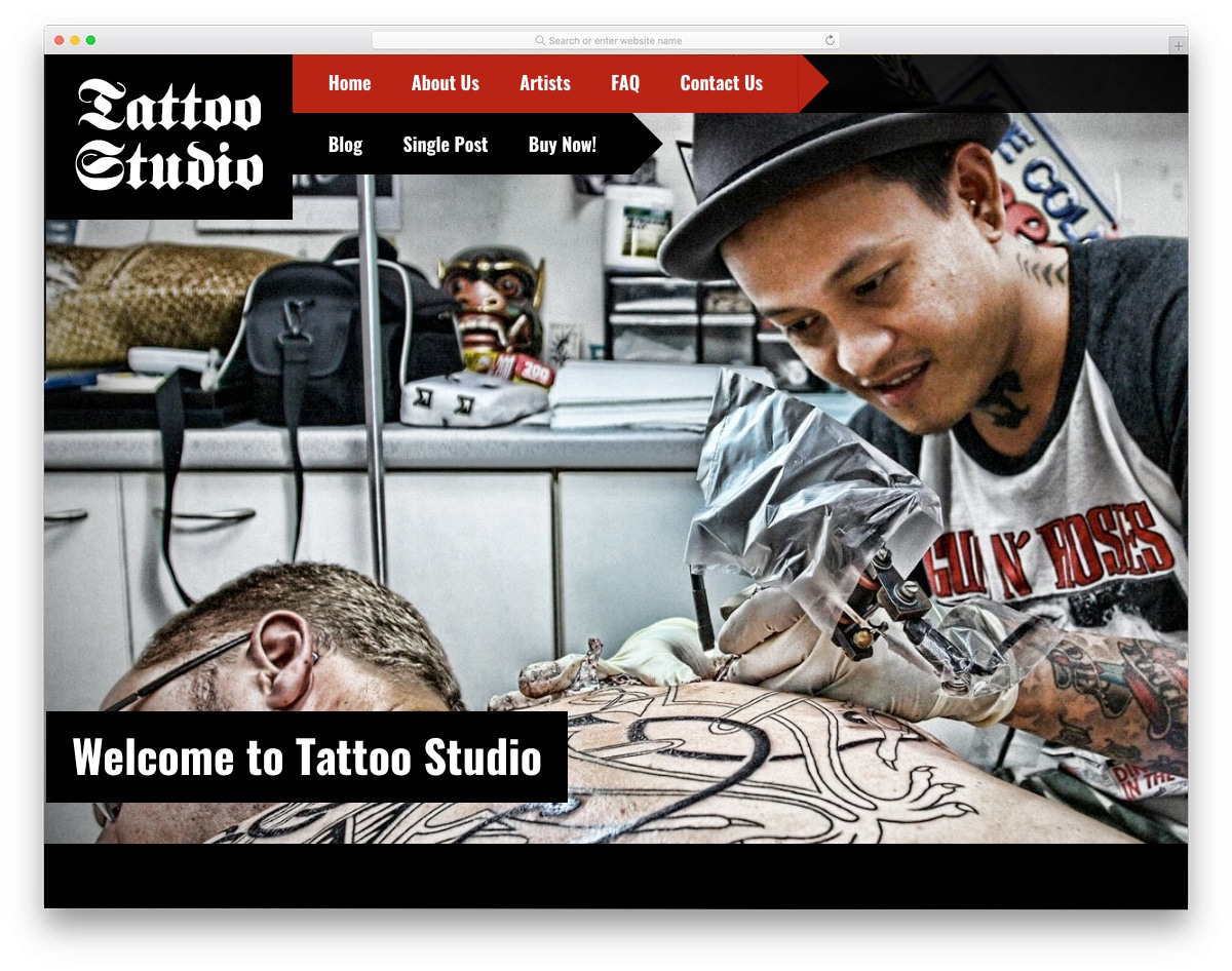website template for tatoo studios