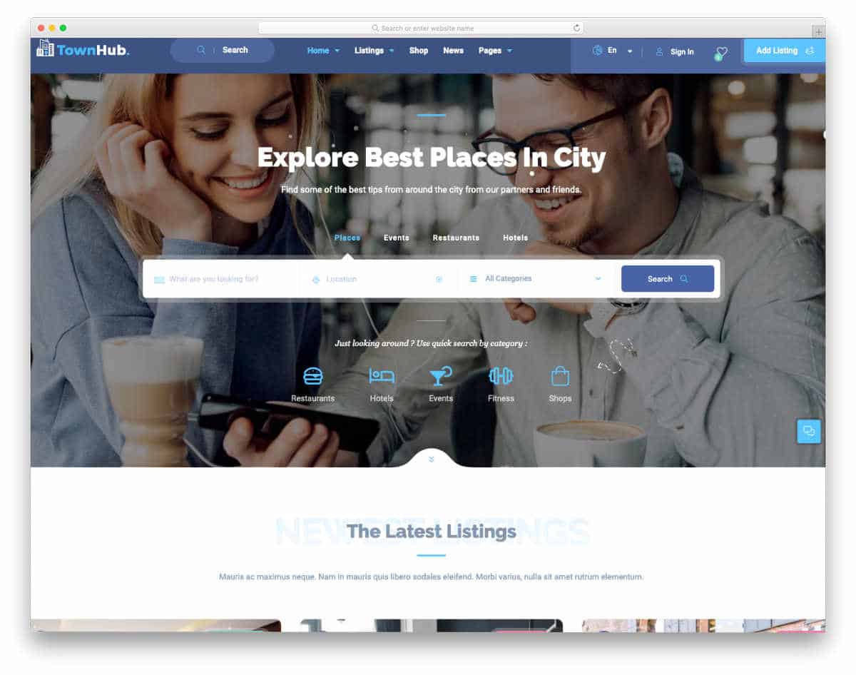 listing website template for local businesses
