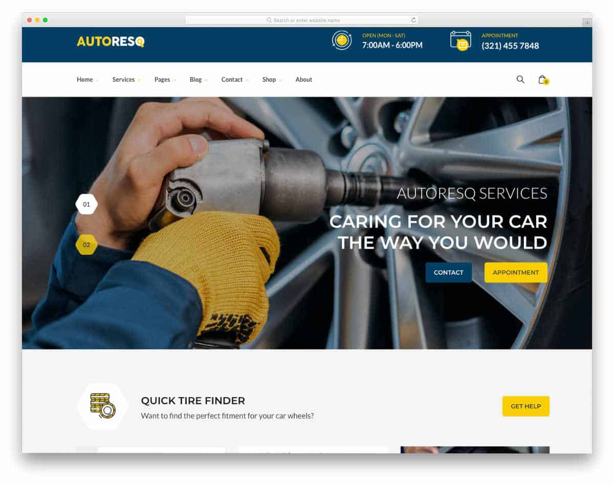 auto repair and other services website template