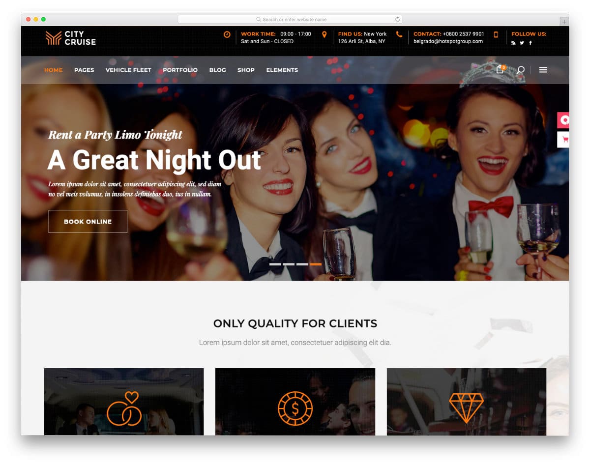 party limo rental website template