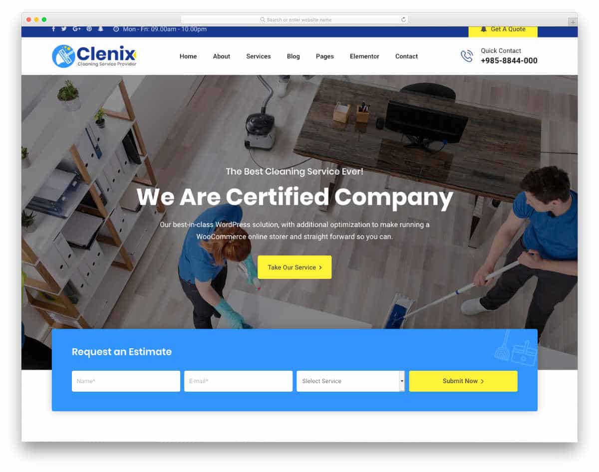 carpet cleaning website template with useful elements