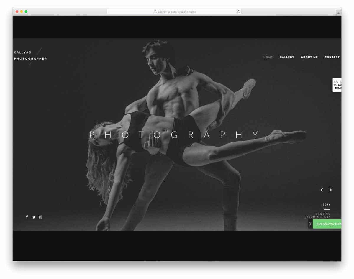 photography and actor wordpress theme