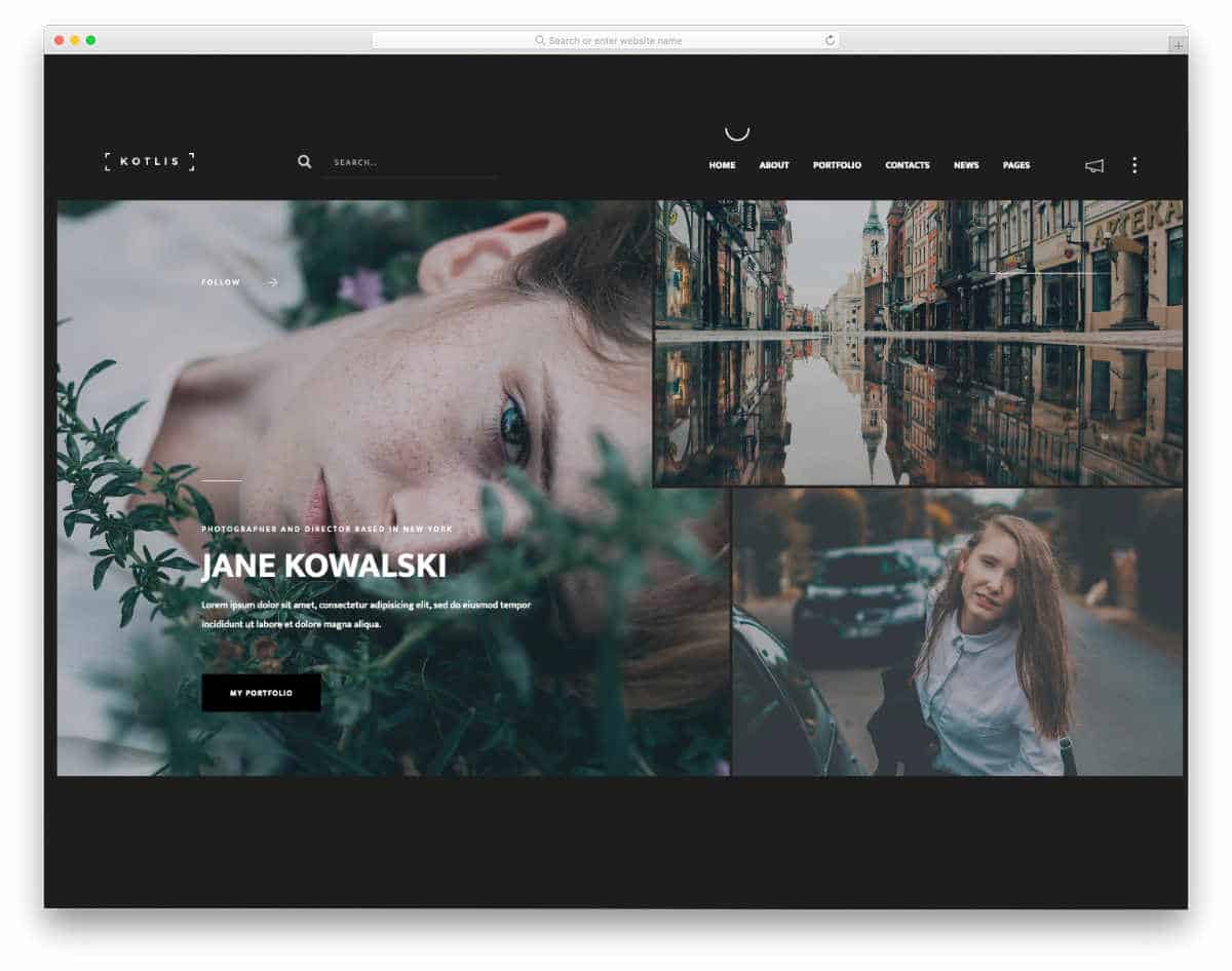 videographer web templates with different gallery designs