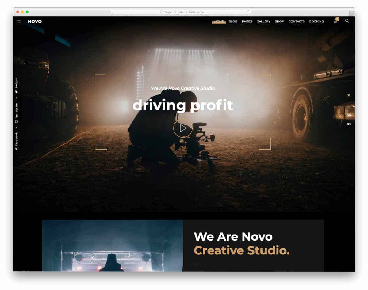 videographer web templates with essentional elements
