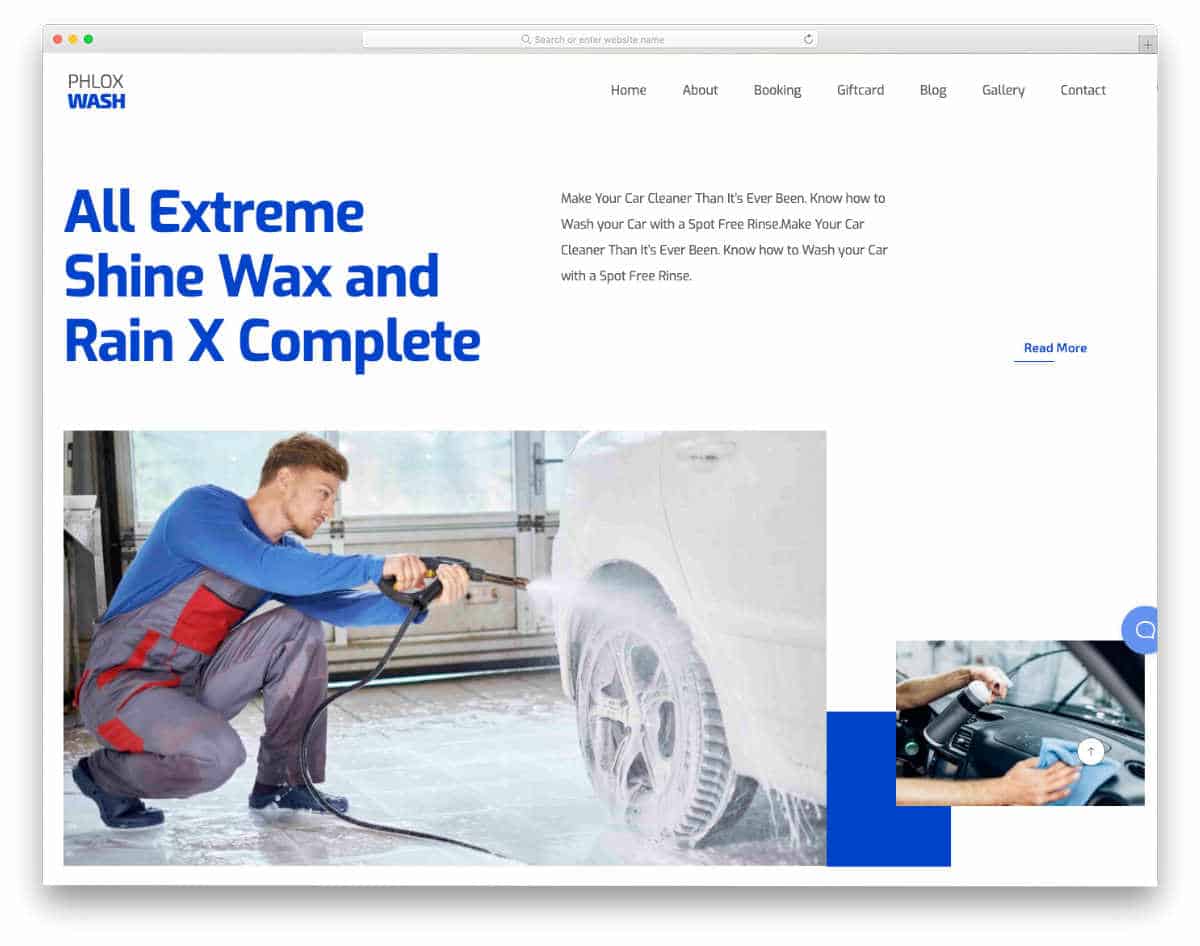 clean and interactive auto detailing website template