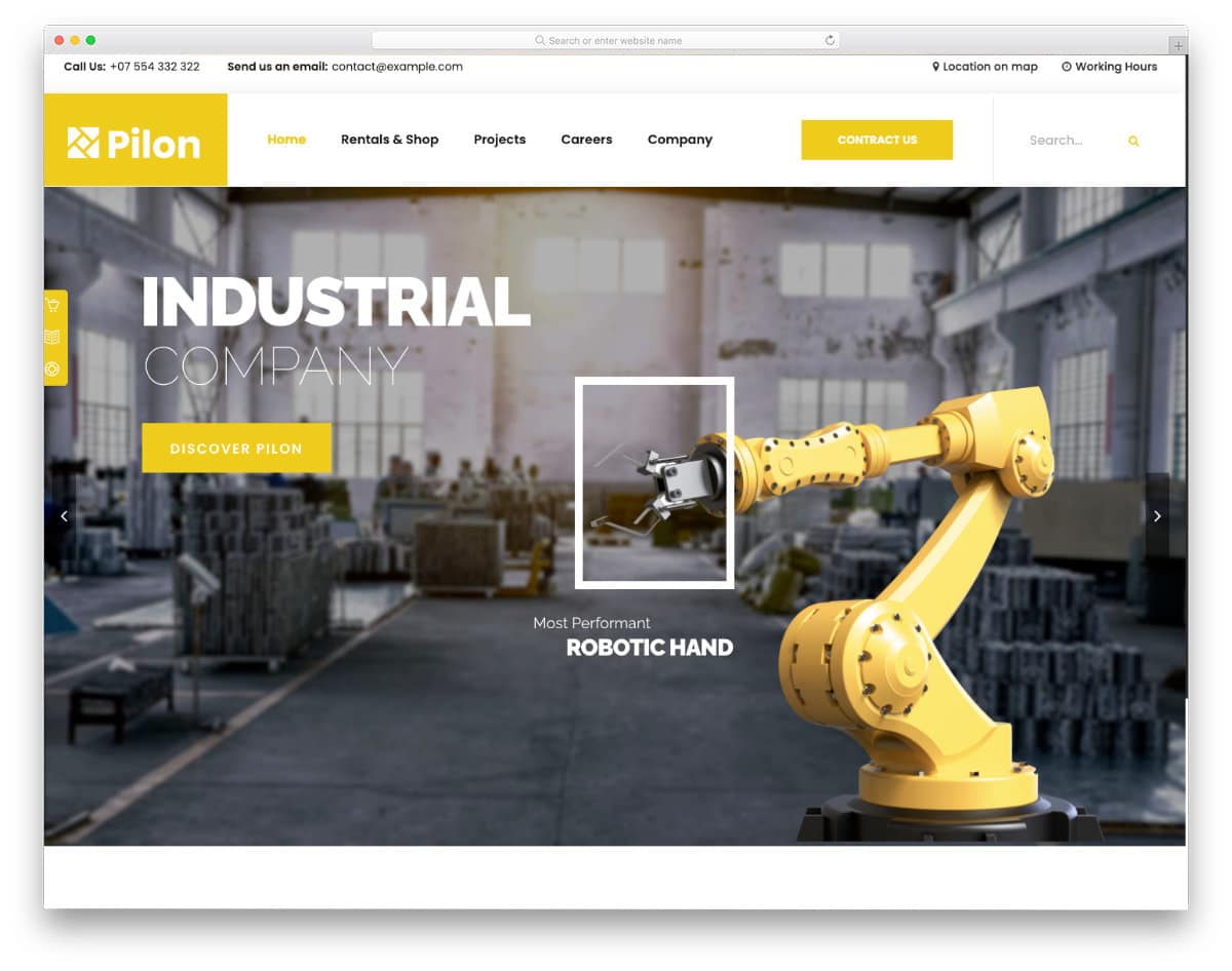 industrial equipment website templmate