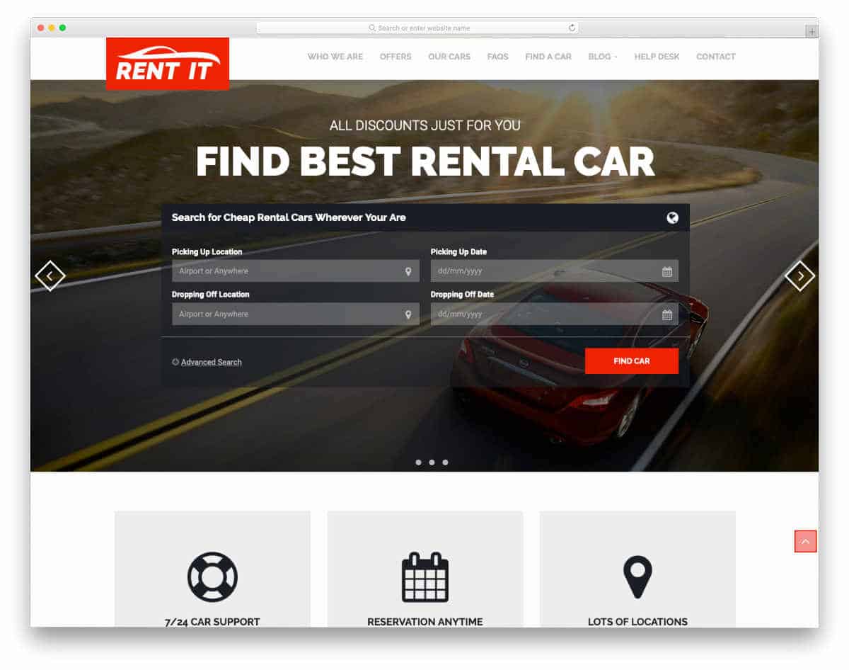 rental website template with useful features