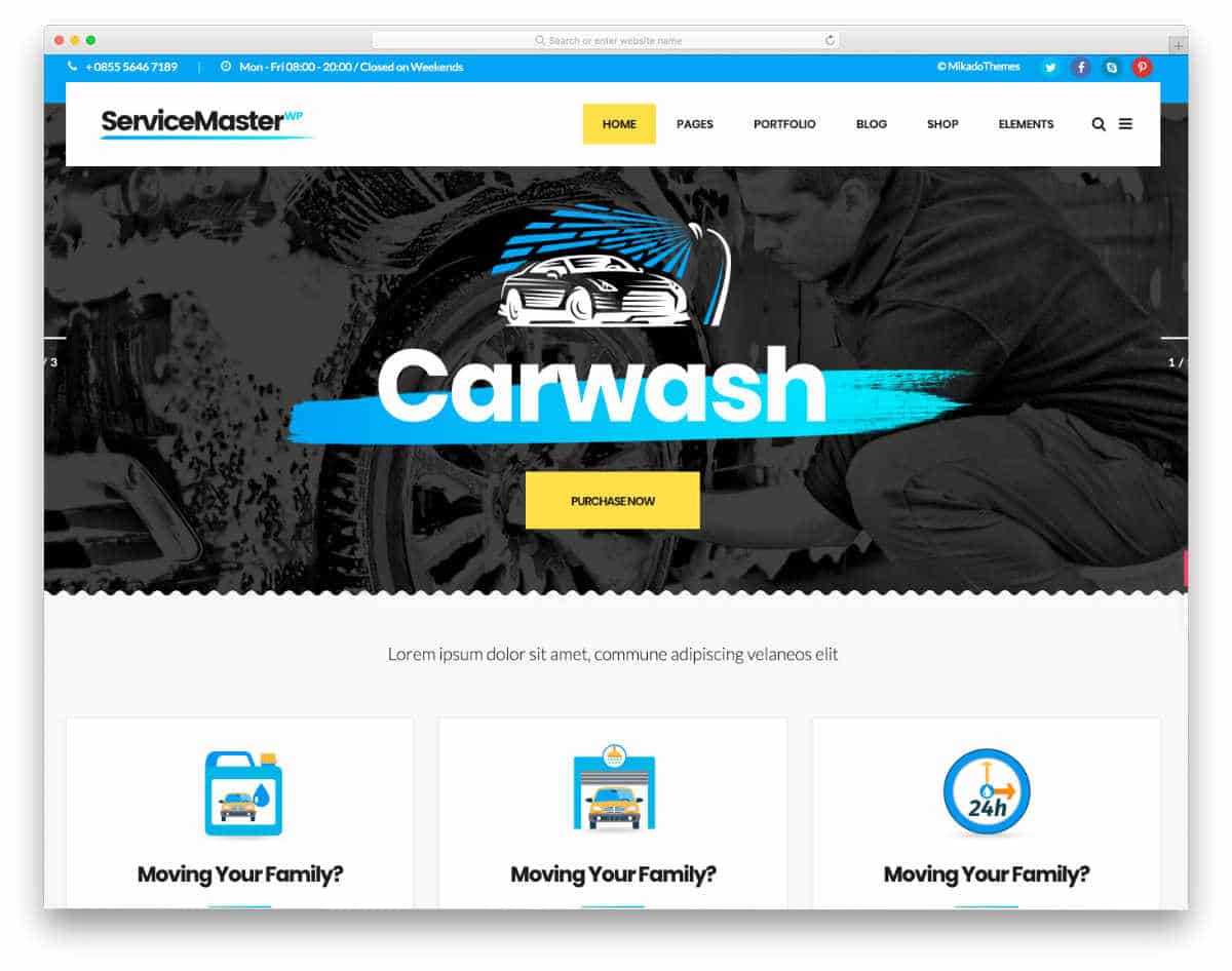 auto detailing website template with interactive elements