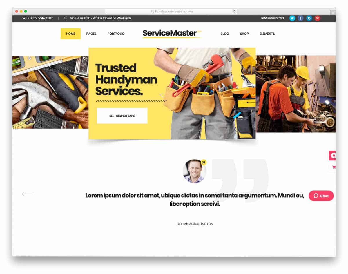 website template for service businesses