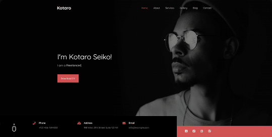 kotaro-dark-website-template