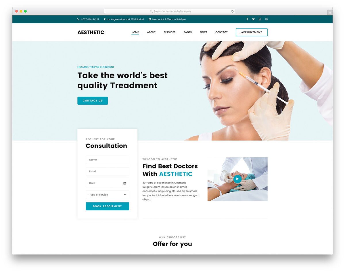 beauty and healthcare website template