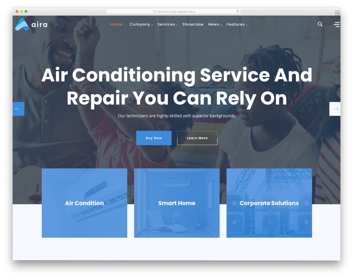 modern HVAC website template