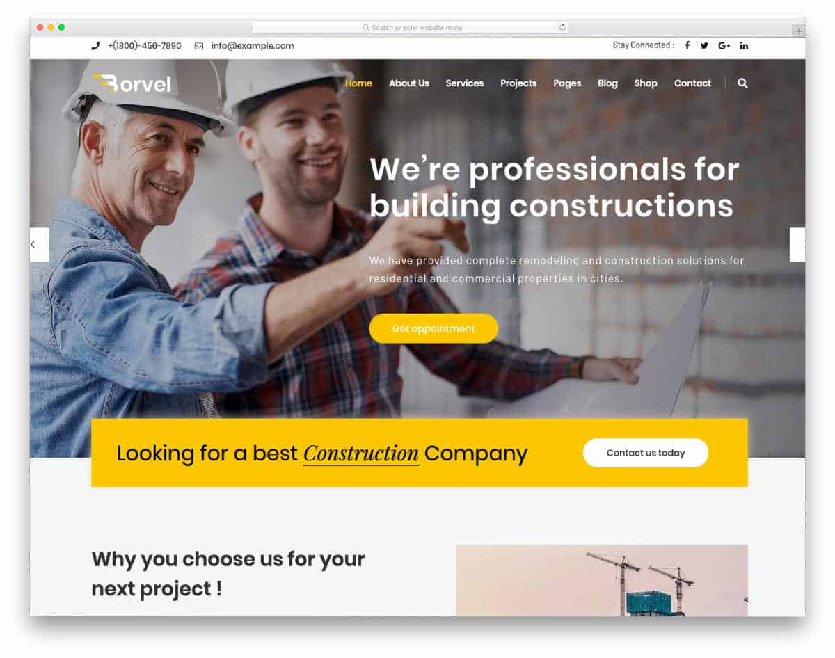 multipurpose construction business wordpress theme