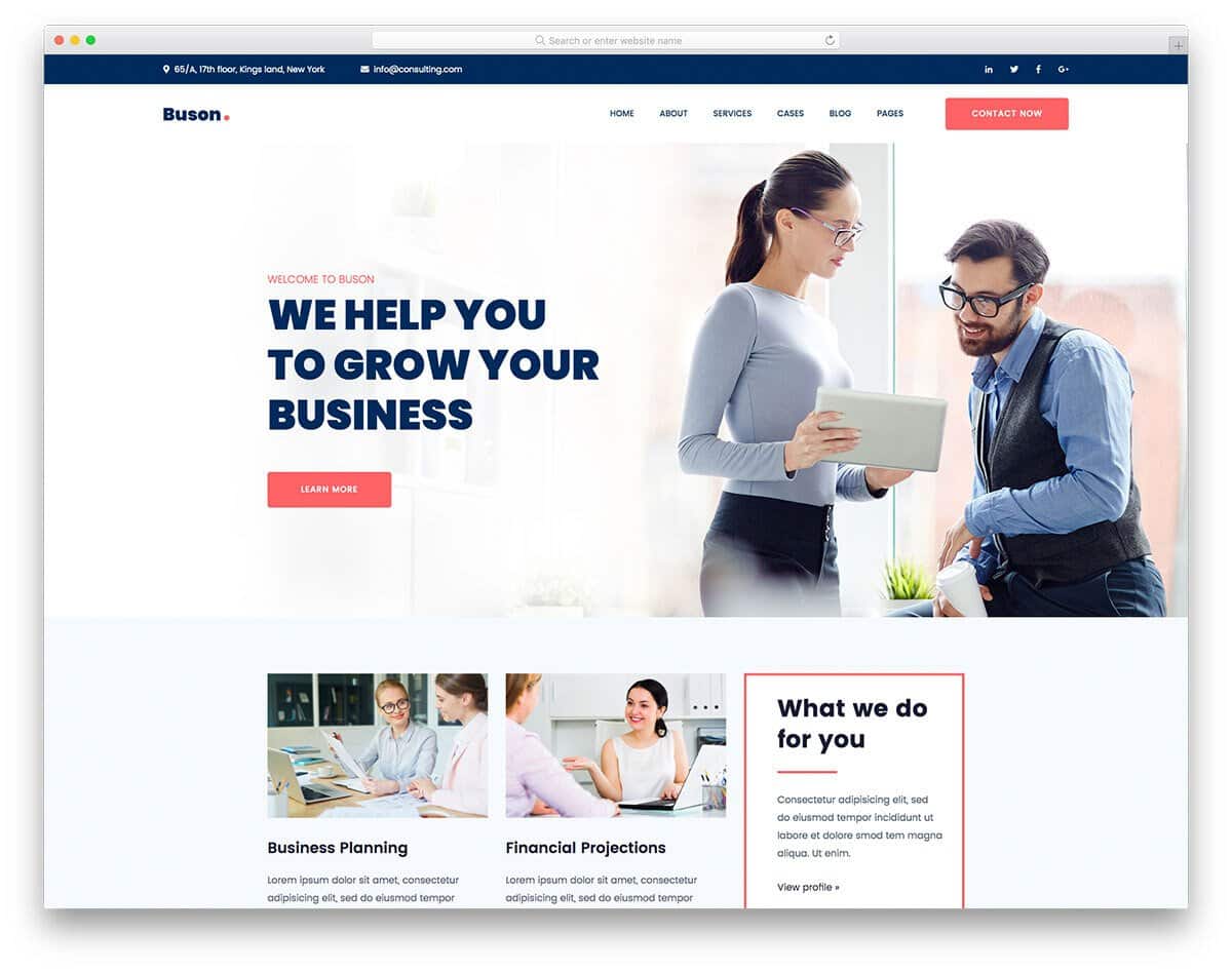 modern responsive consulting website template