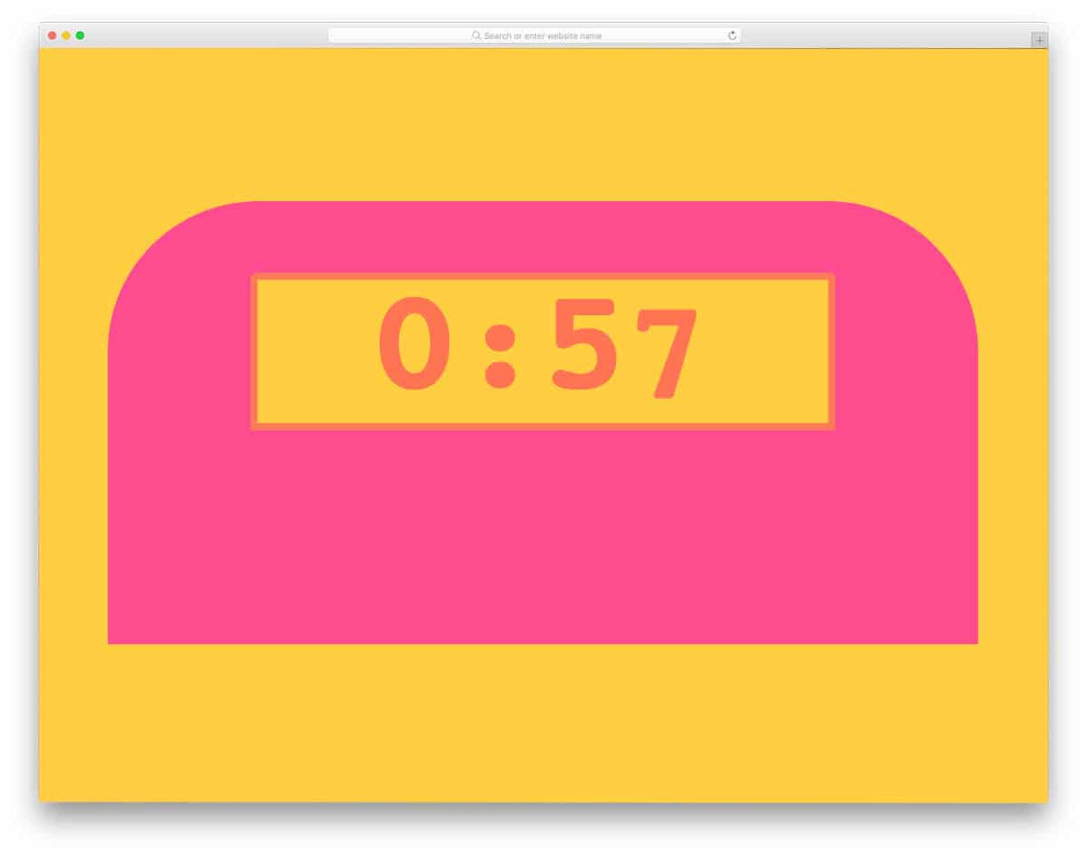 pure css countdown timer