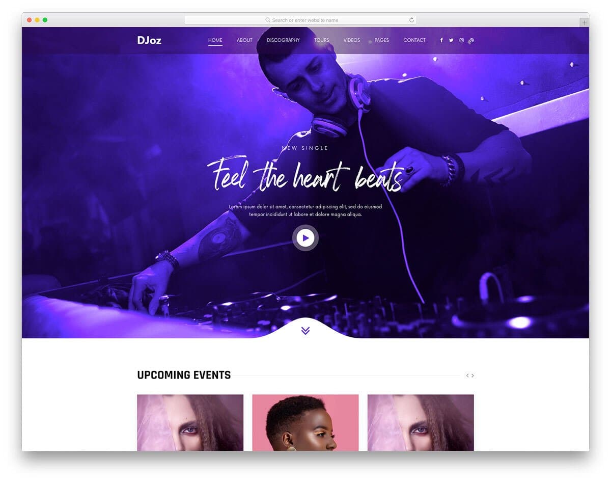 creative and interactive DJ website template