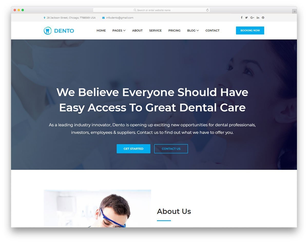 dental clinic website template