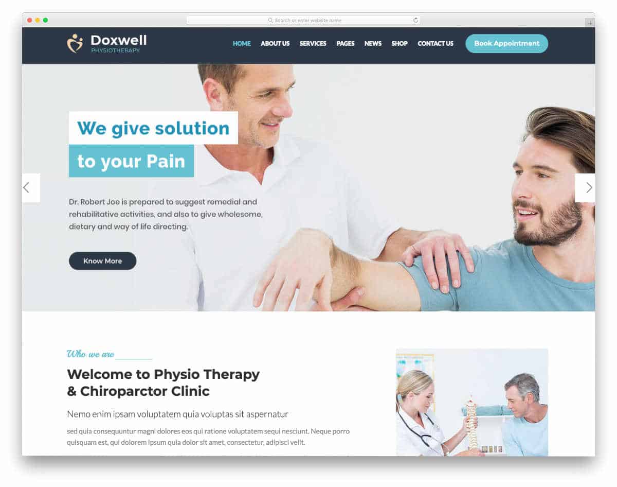 physiotherapy and acupuncture website templates