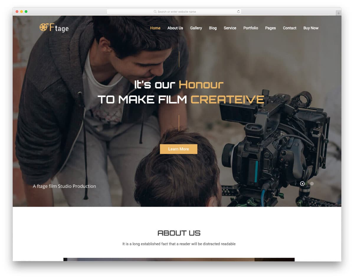 video production related website template