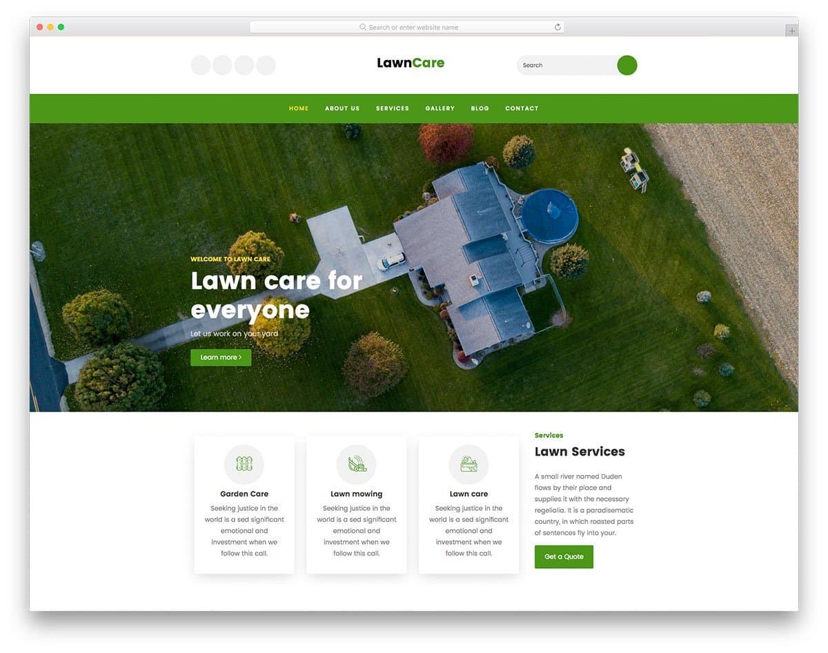 landscapping and gardening website template