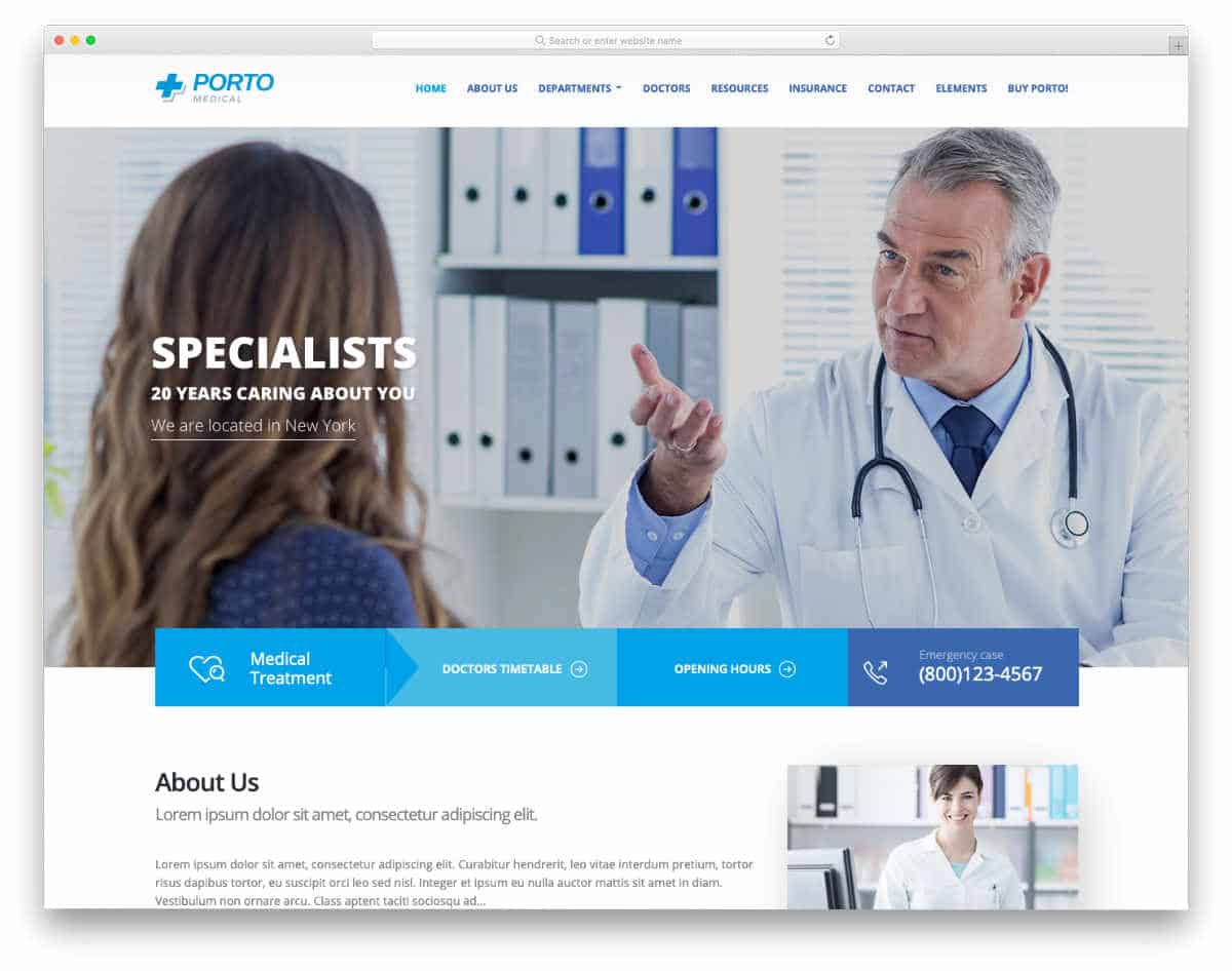 professional medical website template