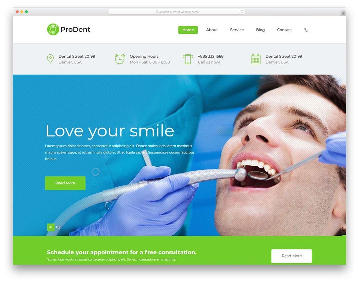 dental website template