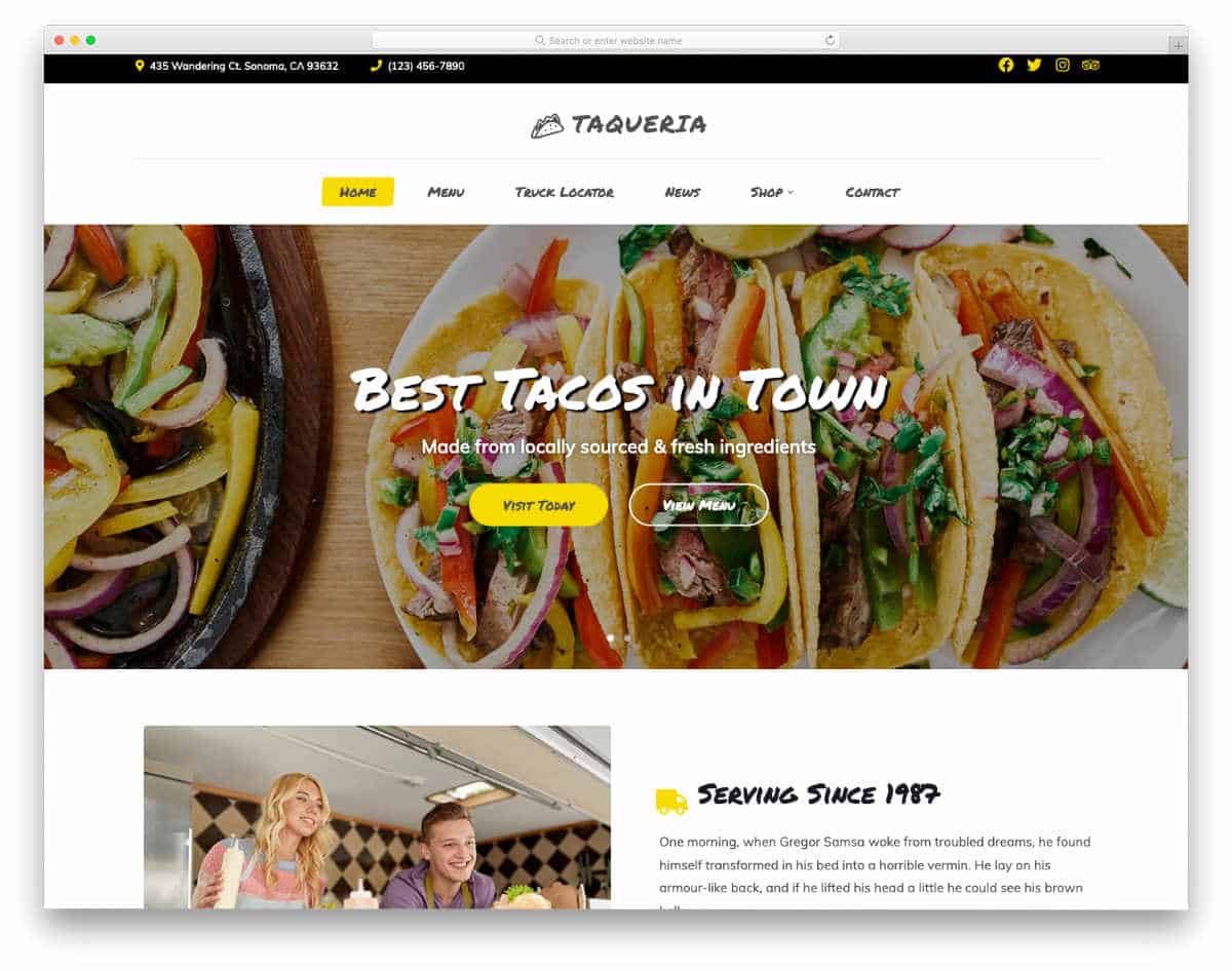 clean and colorful website template