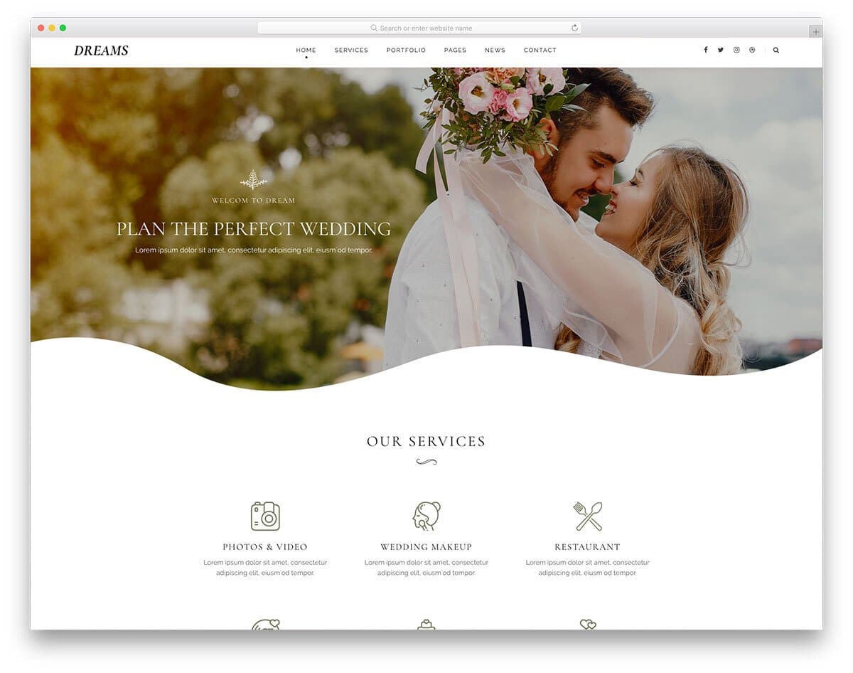 modern wedding website template