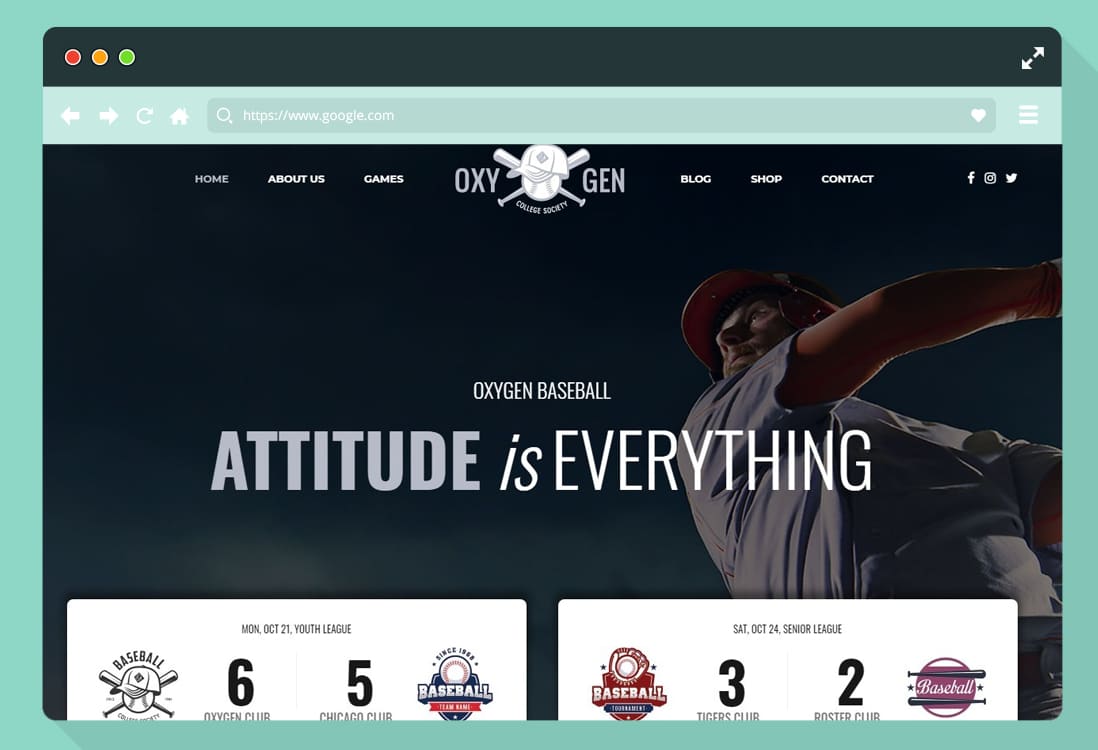softball website templates wordpress