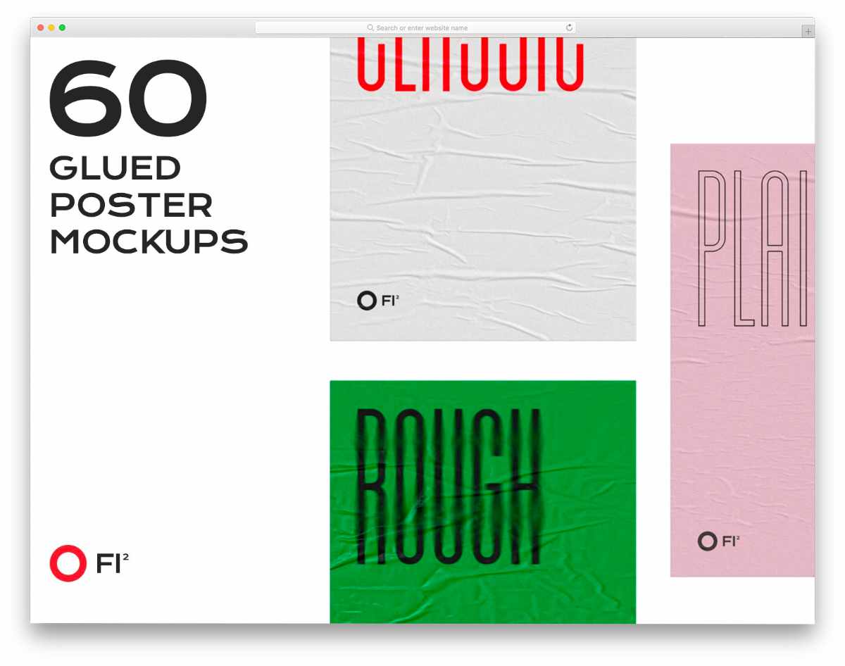 glued poster mockup with different mockups