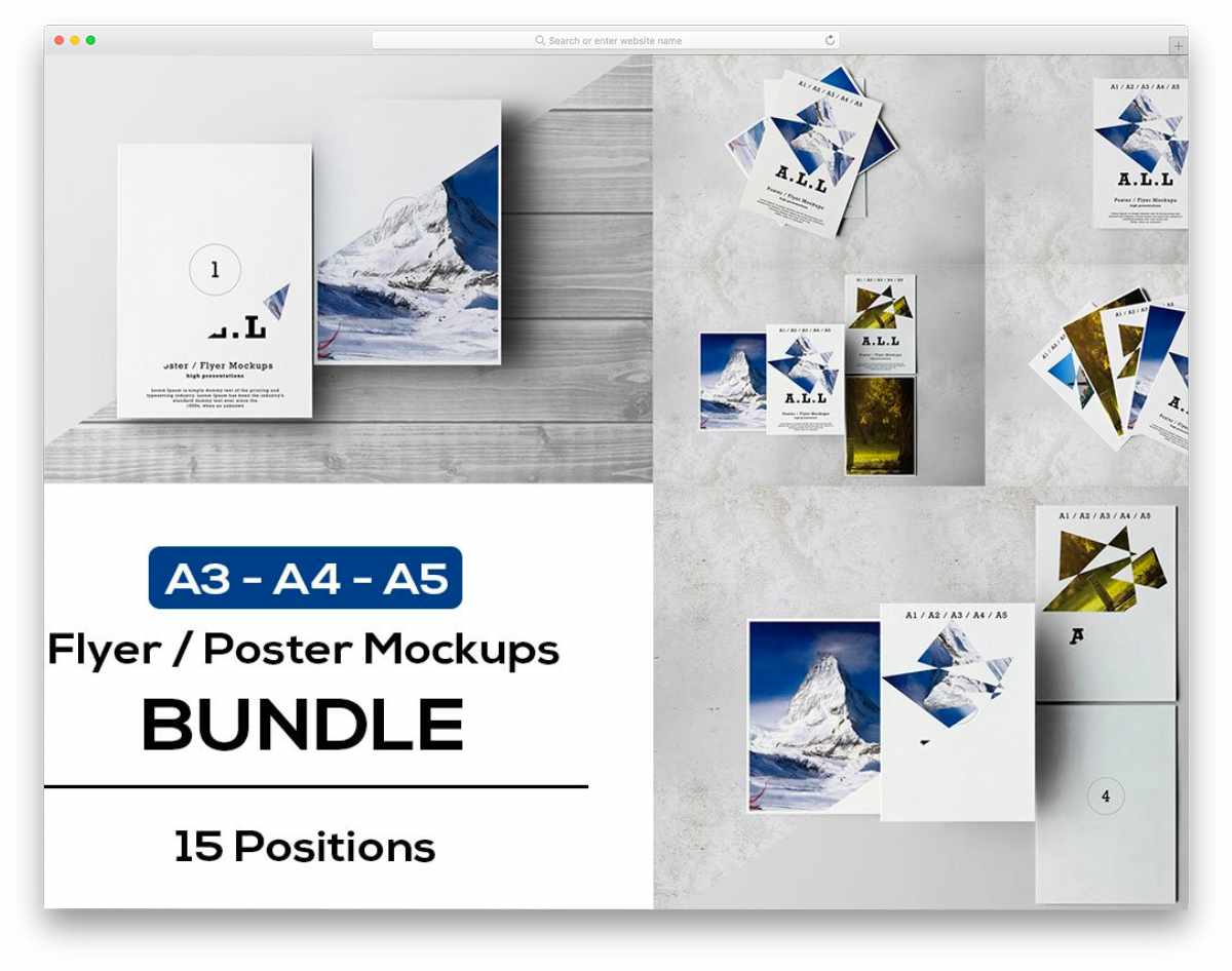 flyers with different sizes mockup