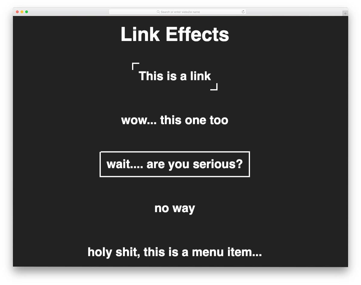 interactive link effects