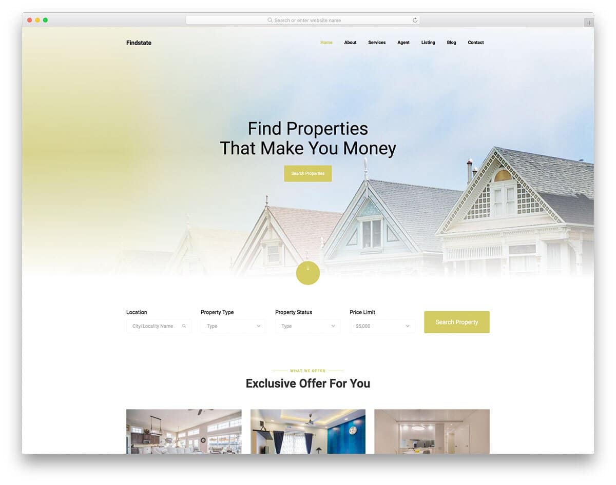luxury property real-estate website template