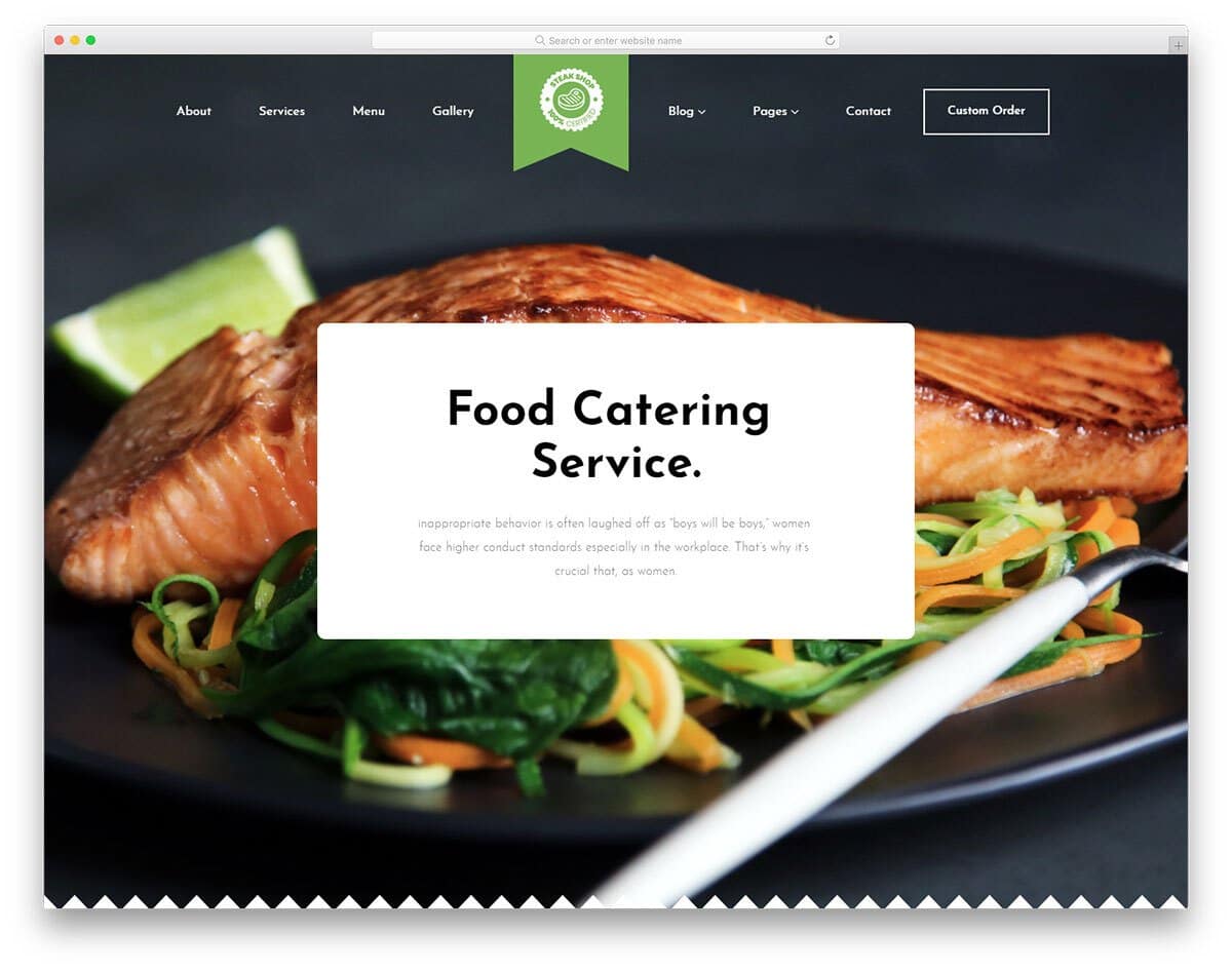 restaurant and catering services website template