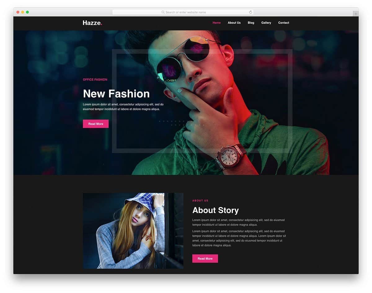 modern fashion website template