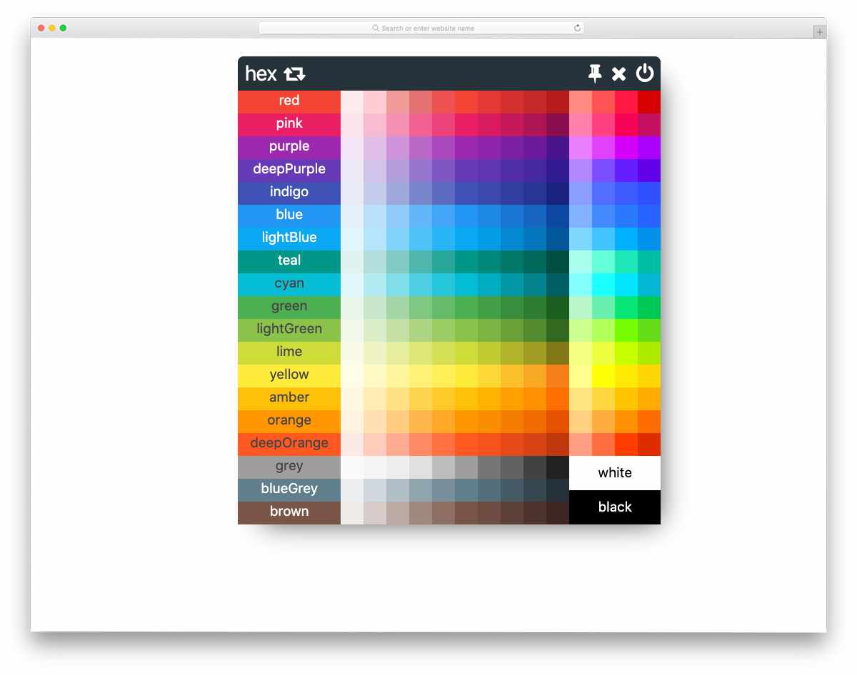 color palette widget design